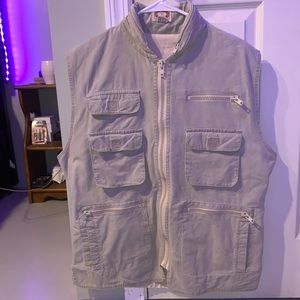 Vintage Banana Republic Zip Up Tan Fishing Vest